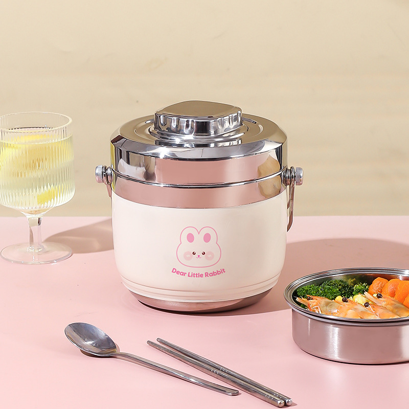 Cutie de prânz din oțel inoxidabil 304, izolație termică prin vid, design cu două straturi, mare capacitate (1200 ml sau 1500 ml), pentru adulți și studenți