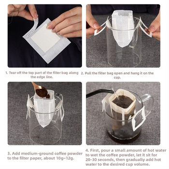 Egyszer használatos kávéfőző filterpapírok pour-over készlet hálós tölcsérrel