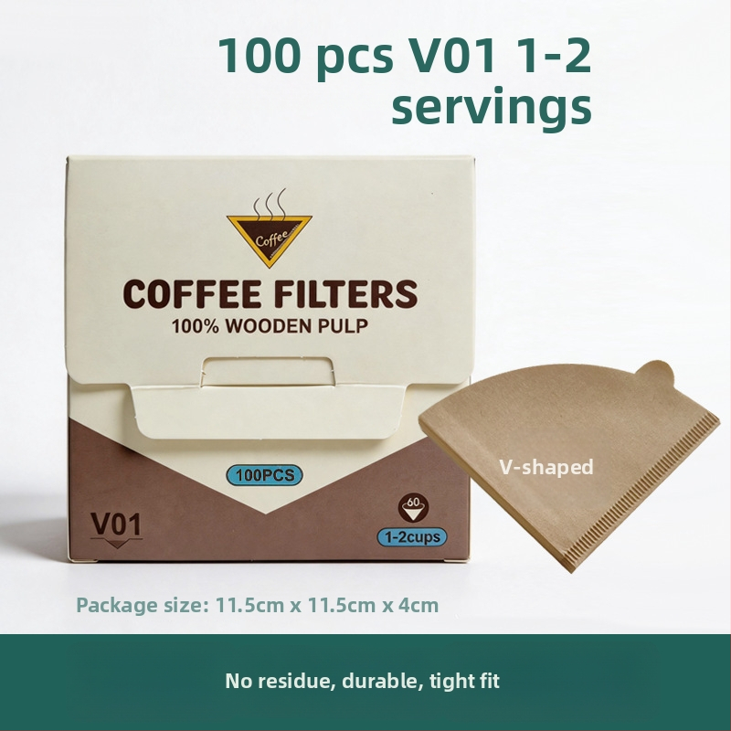 Kézzel készített kávéfőző filterpapír, természetes fa pulpából készült, V-alakú kávéfiltro (V60), csepegtető kávéfiltro papír, dobozos csomagolás, FCM tanúsítvány