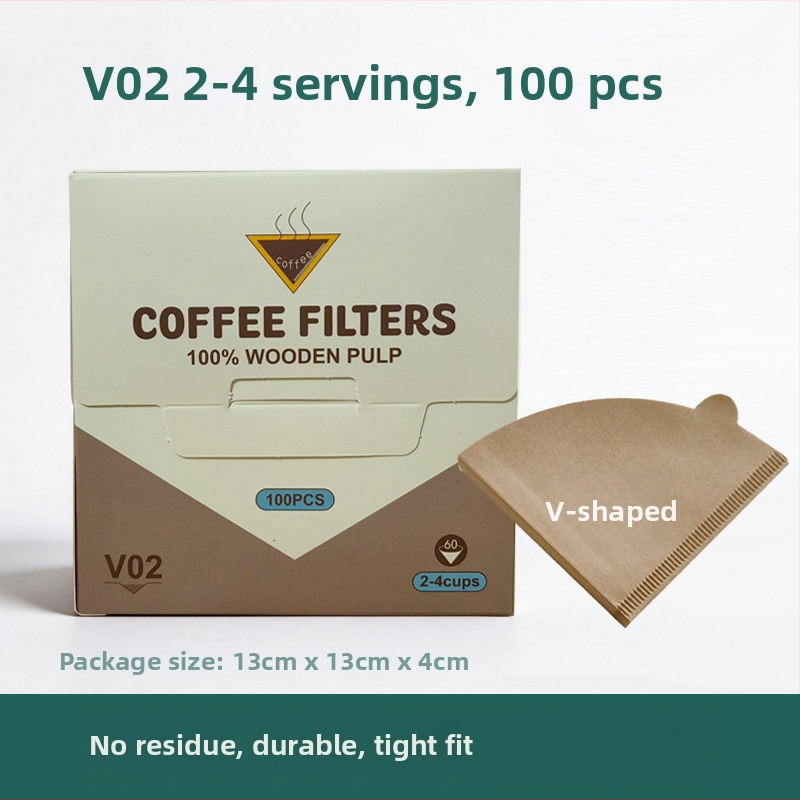 Kézzel készített kávéfőző filterpapír, természetes fa pulpából készült, V-alakú kávéfiltro (V60), csepegtető kávéfiltro papír, dobozos csomagolás, FCM tanúsítvány