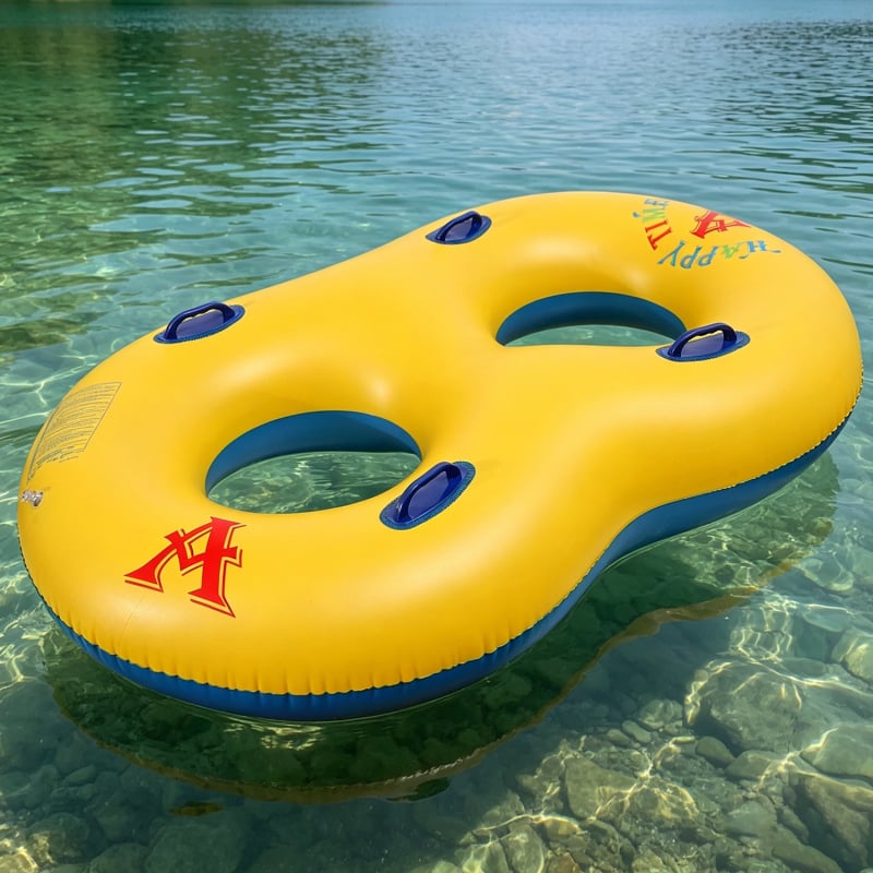 Inel de înot pentru adulți, șezlong gonflabil pentru piscină, plută cu suport dublu pentru subraț