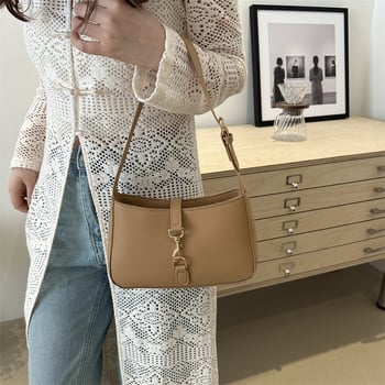 Geantă PU cu inspirație franceză, design minimalist pentru femei, geantă de umăr/crossbody