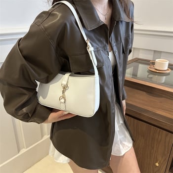 Geantă PU cu inspirație franceză, design minimalist pentru femei, geantă de umăr/crossbody