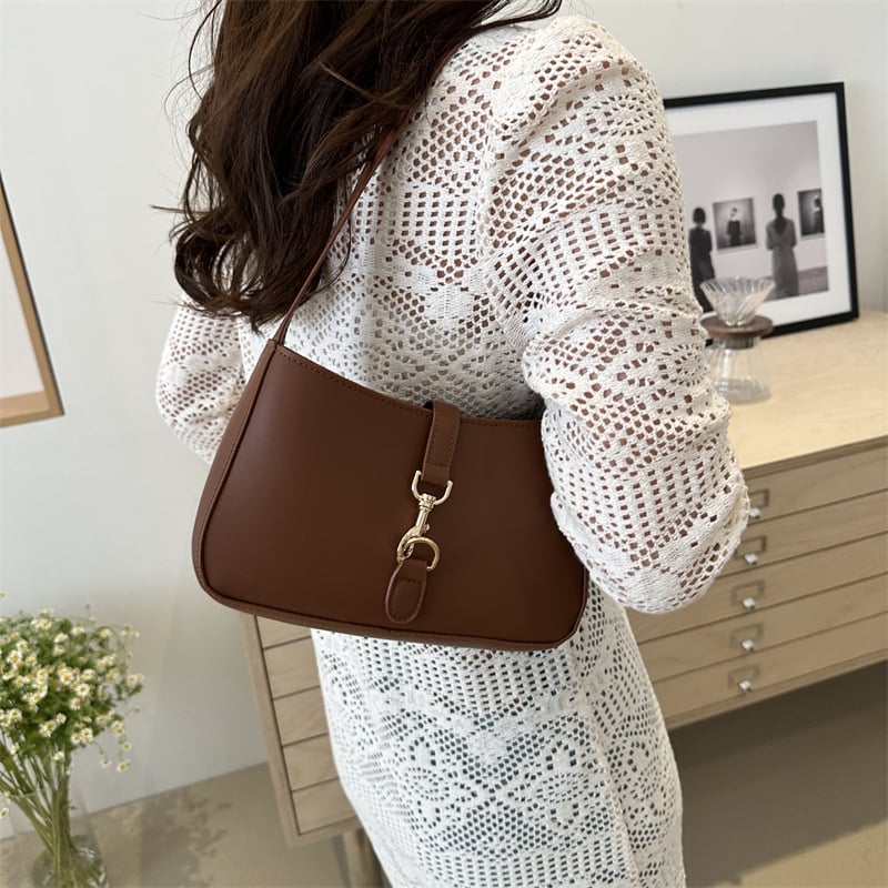 Geantă PU cu inspirație franceză, design minimalist pentru femei, geantă de umăr/crossbody