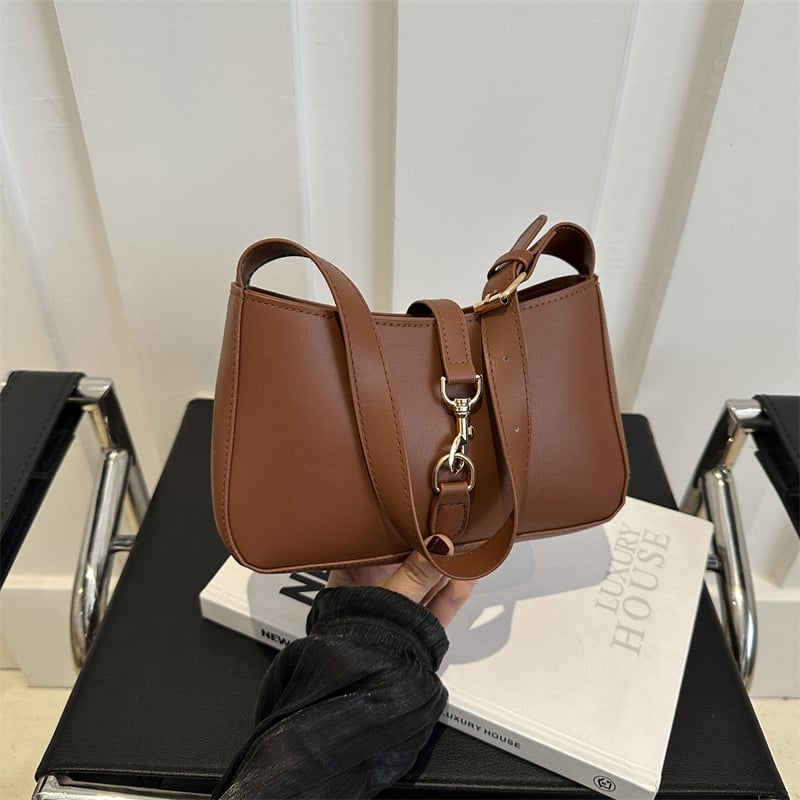 Geantă PU cu inspirație franceză, design minimalist pentru femei, geantă de umăr/crossbody