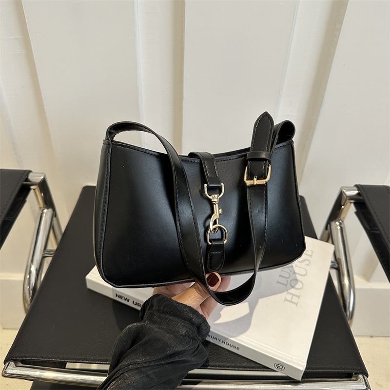 Geantă PU cu inspirație franceză, design minimalist pentru femei, geantă de umăr/crossbody