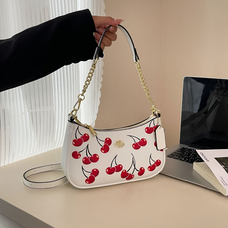 Geantă pentru femei din PU cu motiv litere, mărime medie, poșetă de umăr/crossbody