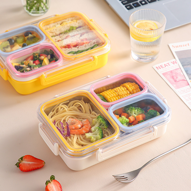 Cutie pentru prânz din oțel inoxidabil, compatibilă cu cuptorul cu microunde, formă dreptunghiulară, capacitate 1–2 L, include tacâm (lingură)