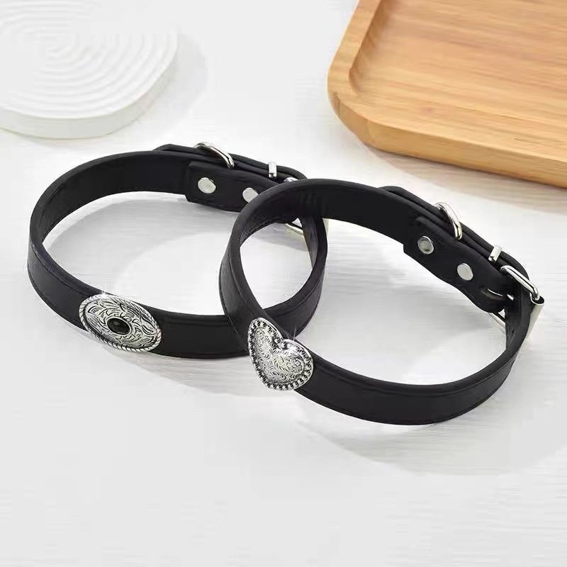 Colier din piele tibetan vintage cu totem metalic, choker unisex