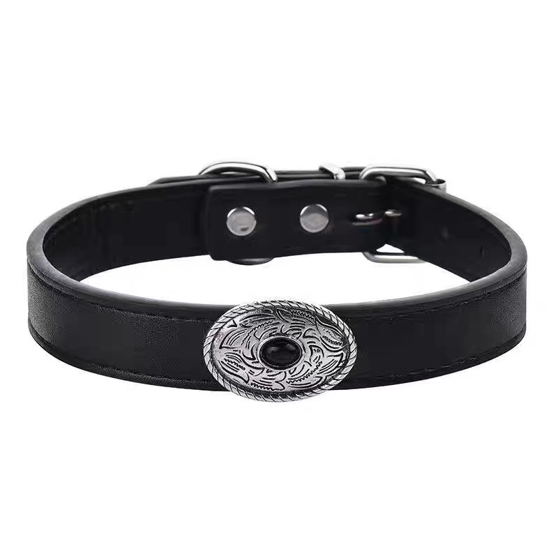 Colier din piele tibetan vintage cu totem metalic, choker unisex