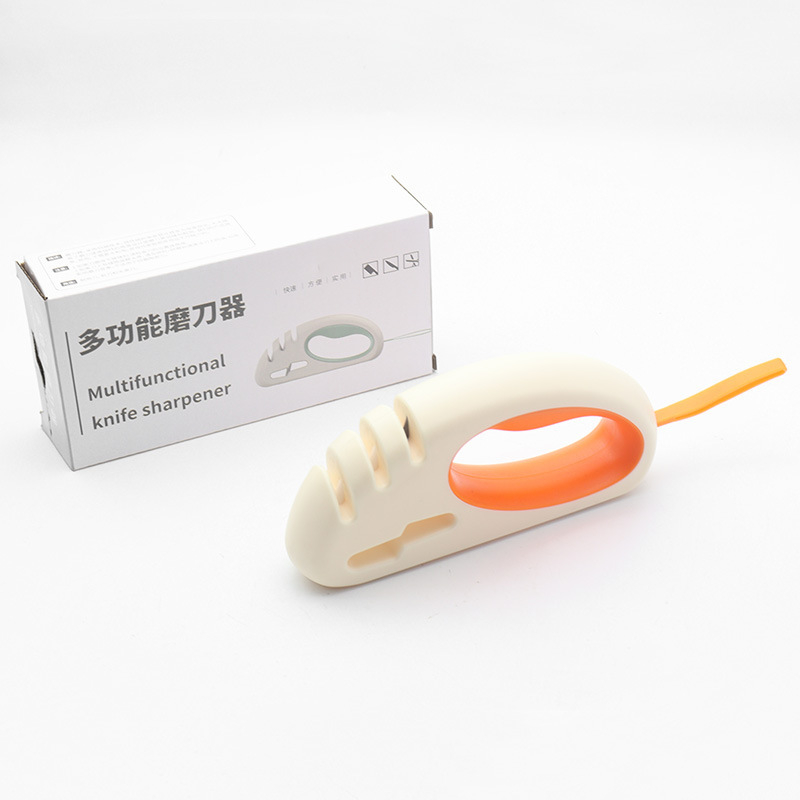 Acuțitor de cuțite 4 în 1 pentru bucătărie, instrument manual rapid cu patru etape