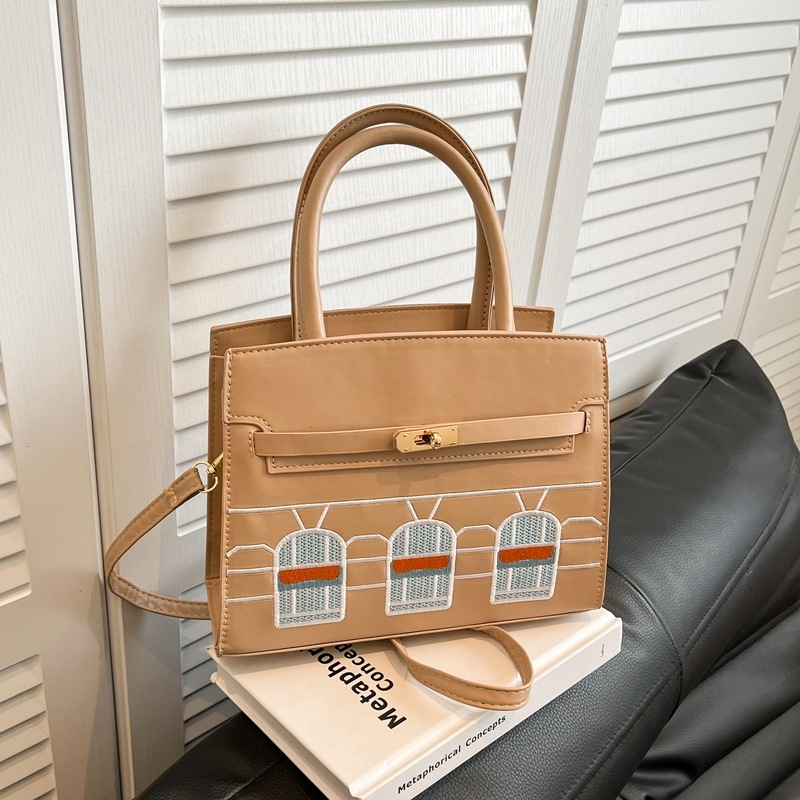 Geantă din piele de crocodil cu finisaj platina, mini geantă în formă de casă cu blocuri de culoare, din piele autentică Kelly, pentru umăr/crossbody, geantă de damă, lux ușor