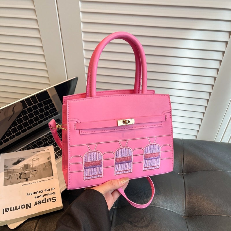Geantă din piele de crocodil cu finisaj platina, mini geantă în formă de casă cu blocuri de culoare, din piele autentică Kelly, pentru umăr/crossbody, geantă de damă, lux ușor
