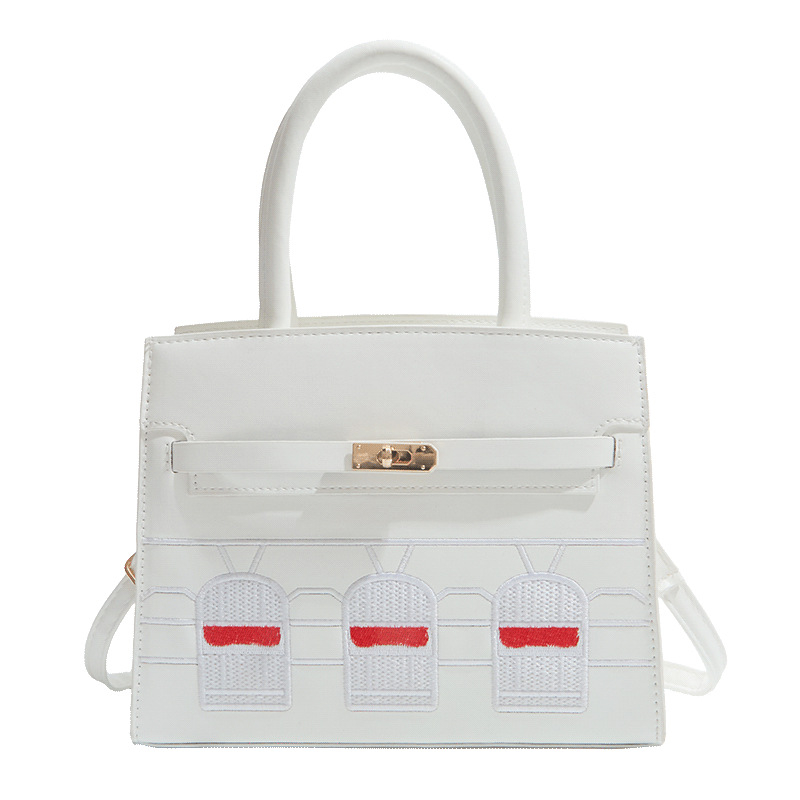 Geantă din piele de crocodil cu finisaj platina, mini geantă în formă de casă cu blocuri de culoare, din piele autentică Kelly, pentru umăr/crossbody, geantă de damă, lux ușor