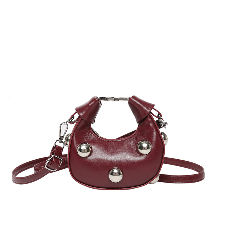 2025 Geantă de damă crossbody minimalistă, cu ținte metalice, mică pătrată, pentru uz zilnic
