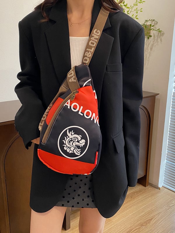 Geantă crossbody pentru femei, în stil dumpling, toamnă-iarnă 2024, anti-furt pentru călătorii, imprimeu dumpling