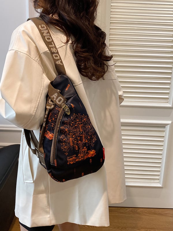 Geantă crossbody pentru femei, în stil dumpling, toamnă-iarnă 2024, anti-furt pentru călătorii, imprimeu dumpling