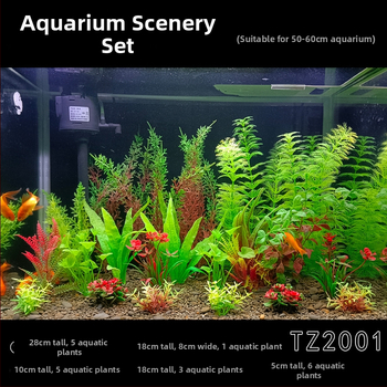 Set complet de plante acvatice artificiale pentru acvariu – decoruri pentru acvariu
