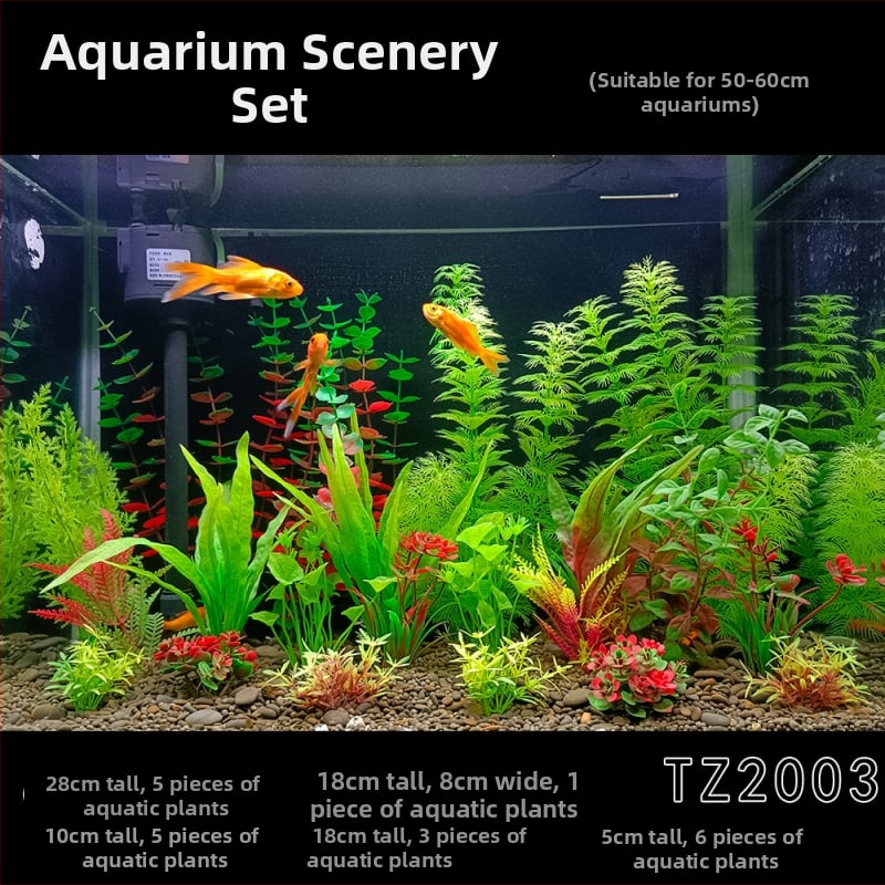 Set complet de plante acvatice artificiale pentru acvariu – decoruri pentru acvariu