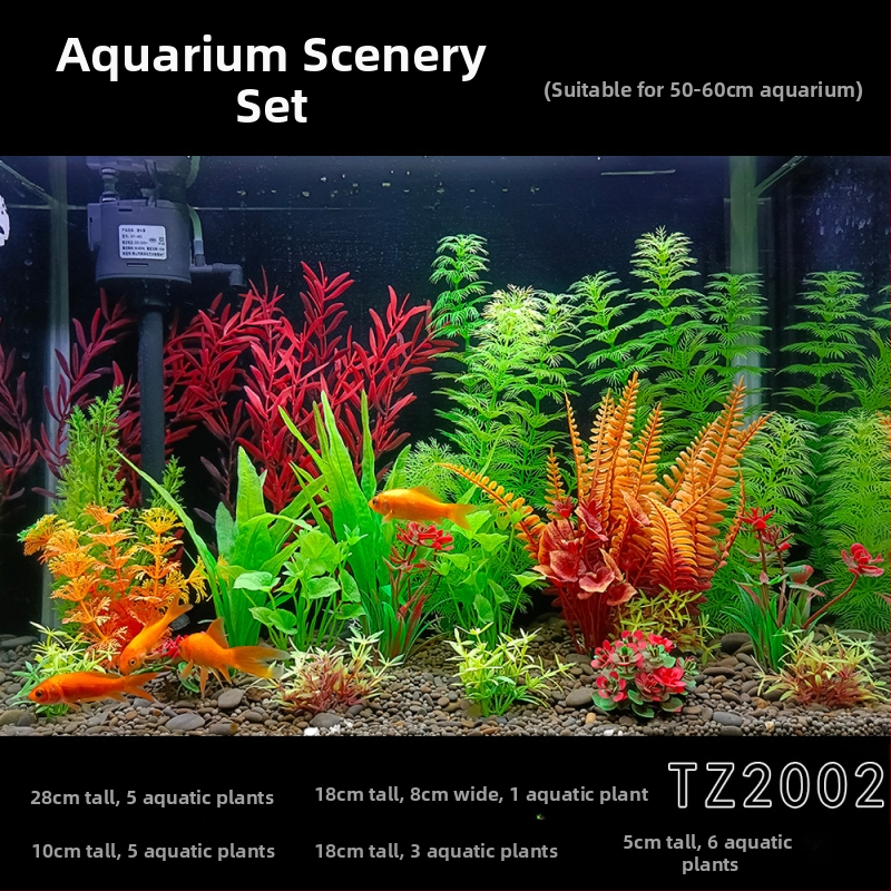 Set complet de plante acvatice artificiale pentru acvariu – decoruri pentru acvariu