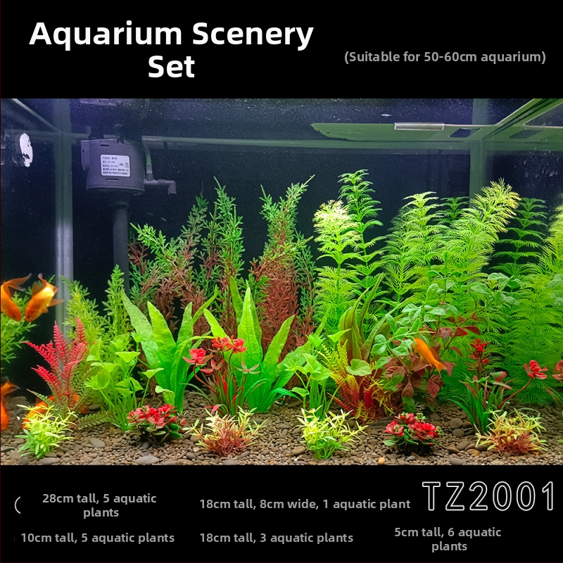 Set complet de plante acvatice artificiale pentru acvariu – decoruri pentru acvariu