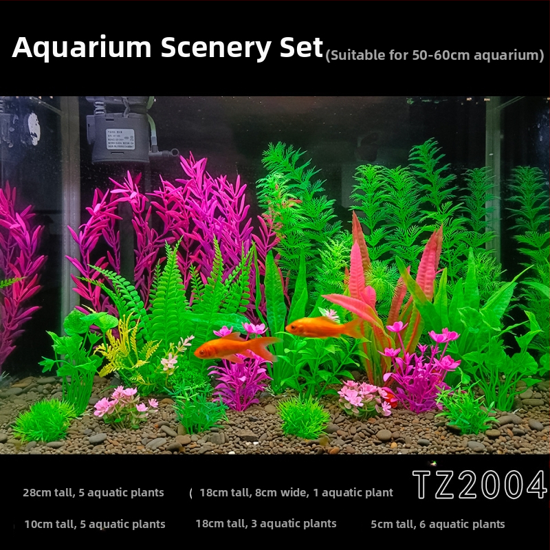 Set complet de plante acvatice artificiale pentru acvariu – decoruri pentru acvariu