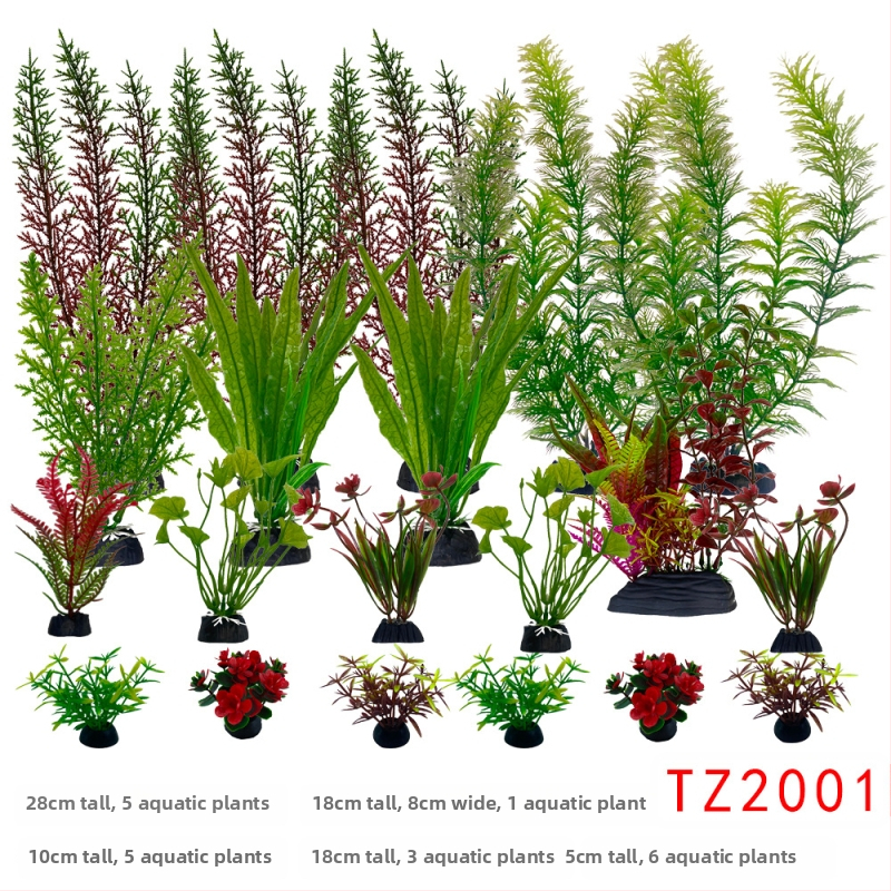 Set complet de plante acvatice artificiale pentru acvariu – decoruri pentru acvariu