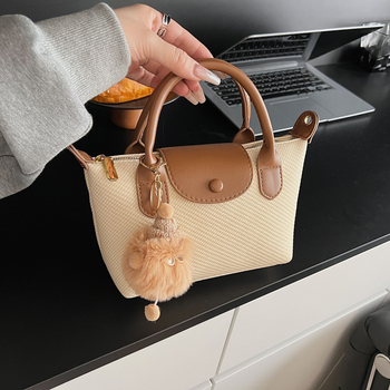 Geantă din nylon, stil franțuzesc, formă dumpling, curea crossbody pentru purtare zilnică, lux ușor