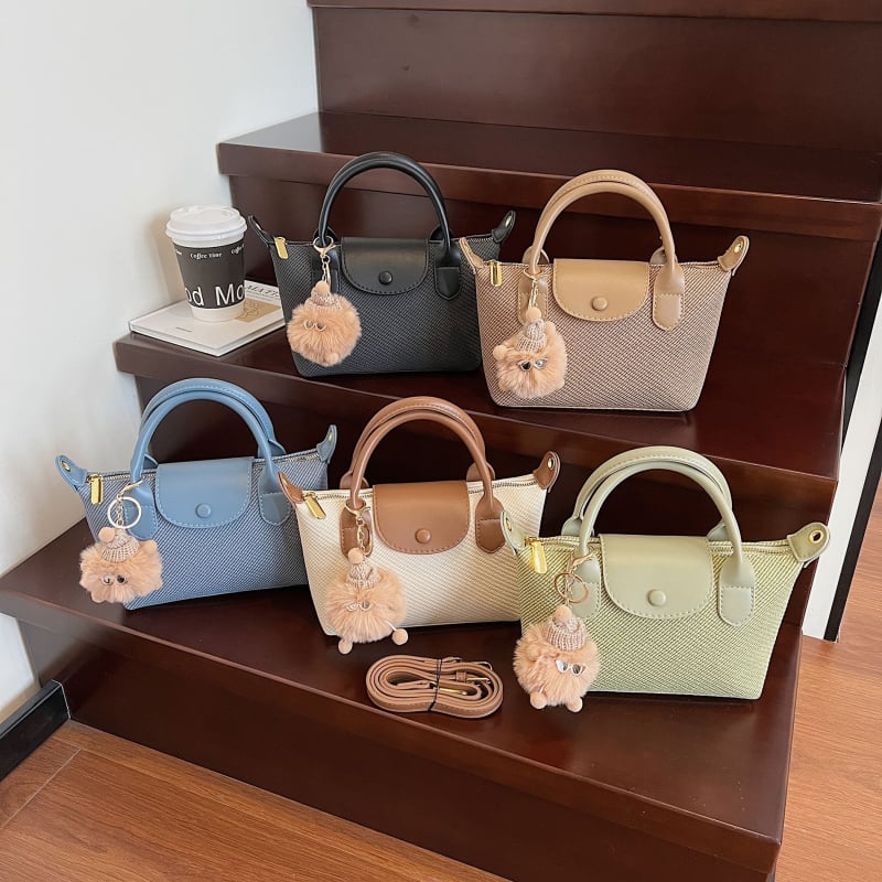Geantă din nylon, stil franțuzesc, formă dumpling, curea crossbody pentru purtare zilnică, lux ușor