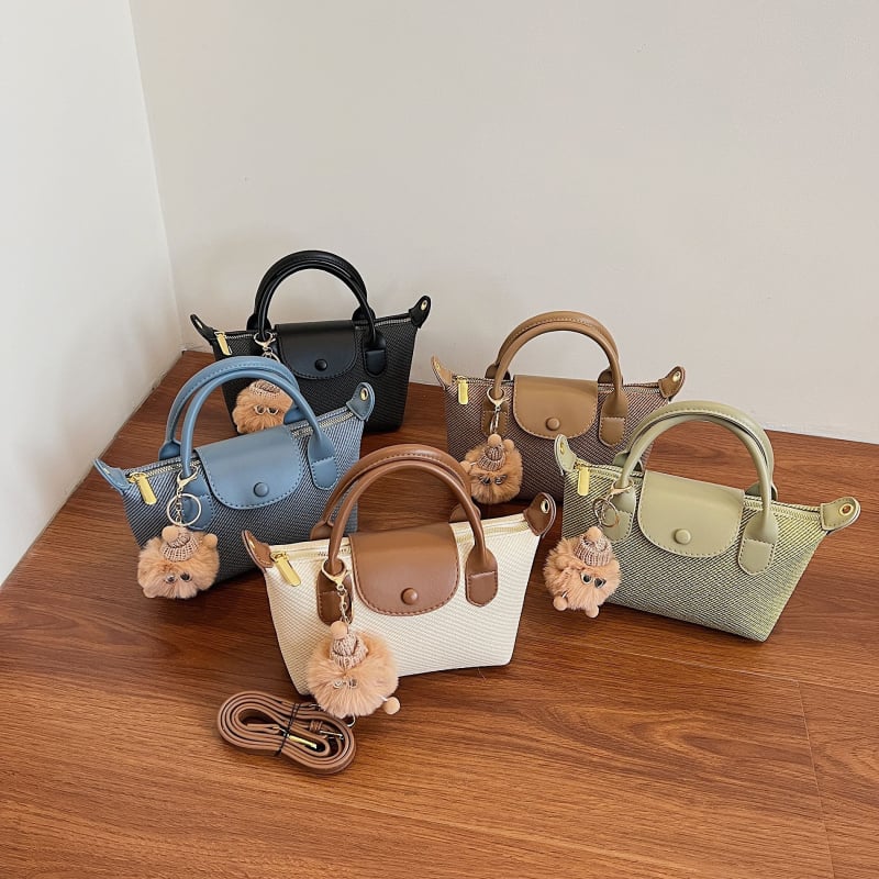 Geantă din nylon, stil franțuzesc, formă dumpling, curea crossbody pentru purtare zilnică, lux ușor