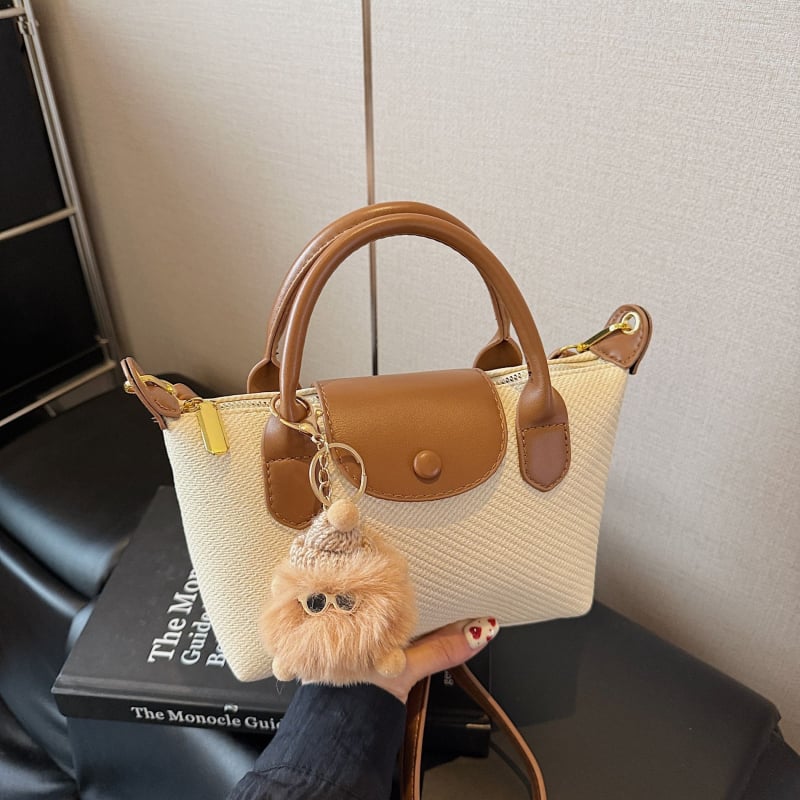 Geantă din nylon, stil franțuzesc, formă dumpling, curea crossbody pentru purtare zilnică, lux ușor