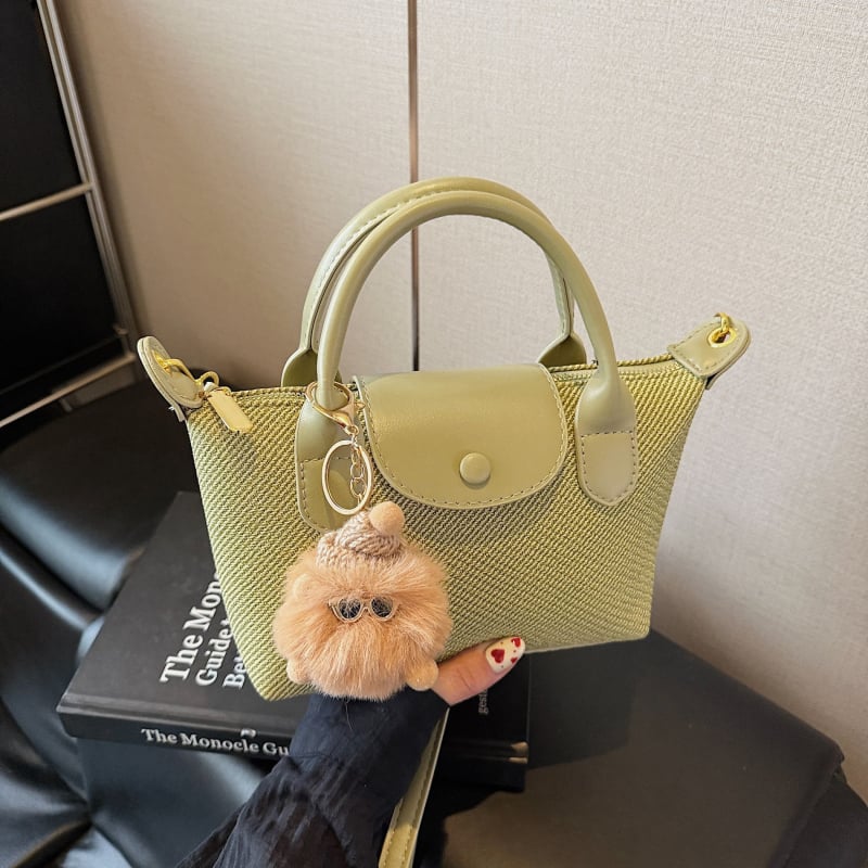 Geantă din nylon, stil franțuzesc, formă dumpling, curea crossbody pentru purtare zilnică, lux ușor
