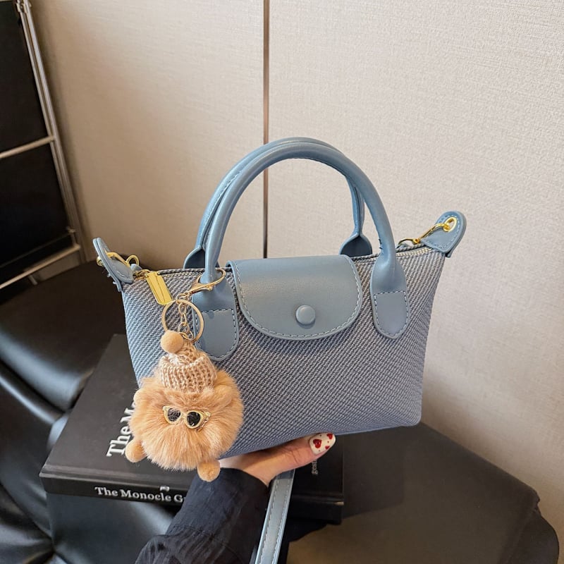 Geantă din nylon, stil franțuzesc, formă dumpling, curea crossbody pentru purtare zilnică, lux ușor