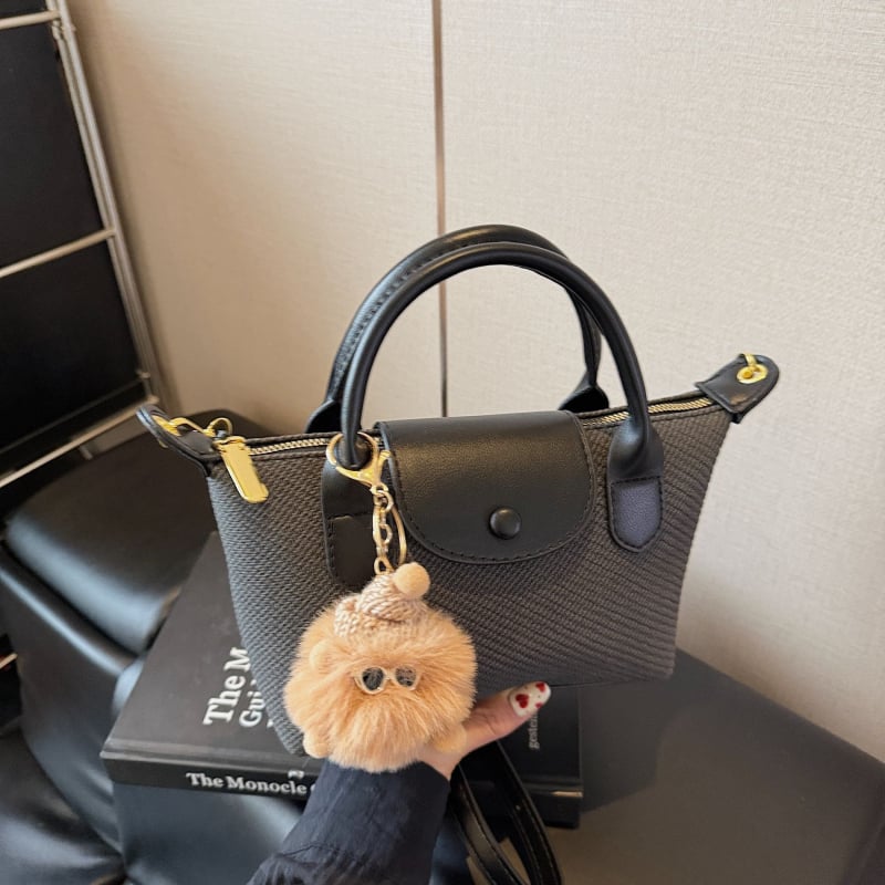 Geantă din nylon, stil franțuzesc, formă dumpling, curea crossbody pentru purtare zilnică, lux ușor
