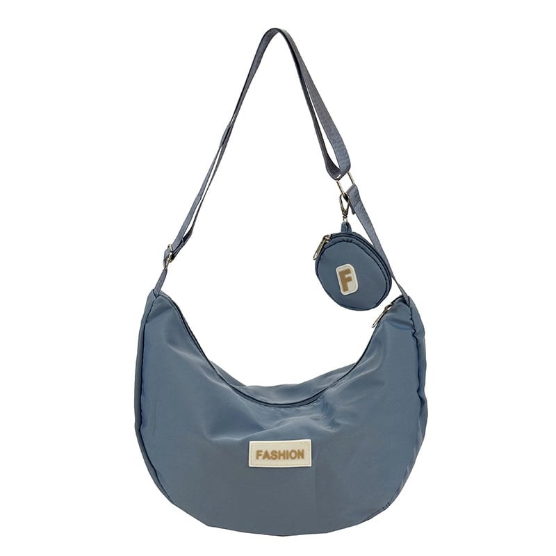 Toamnă 2025 rucsac ușor de tip dumpling, capacitate mare, geantă crossbody din Oxford cu fermoar