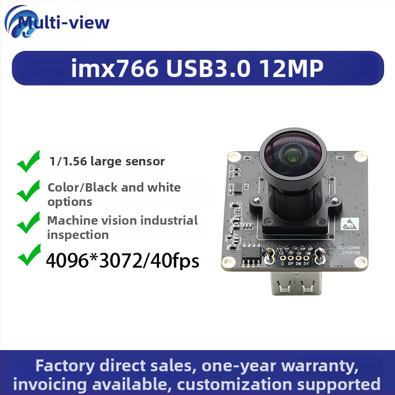 Modul kamery IMX766 USB 3.0, 12MP, 4K/60fps, bez ovládačov, strojové videnie