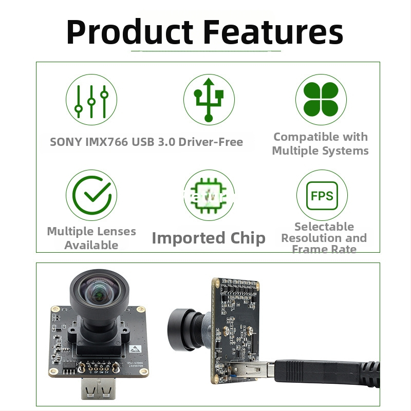 Modul kamery IMX766 USB 3.0, 12MP, 4K/60fps, bez ovládačov, strojové videnie