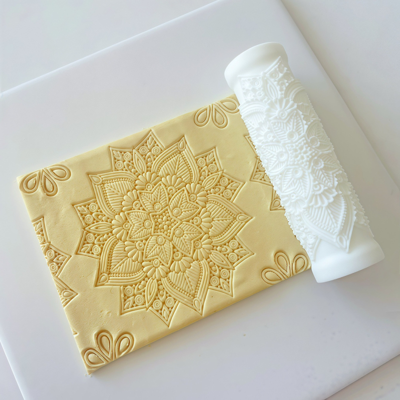 Mandala-textúrájú polimer gyurma tekercs, rendkívül precíz relief, DIY fülbevaló eszköz, modell WLZ073A
