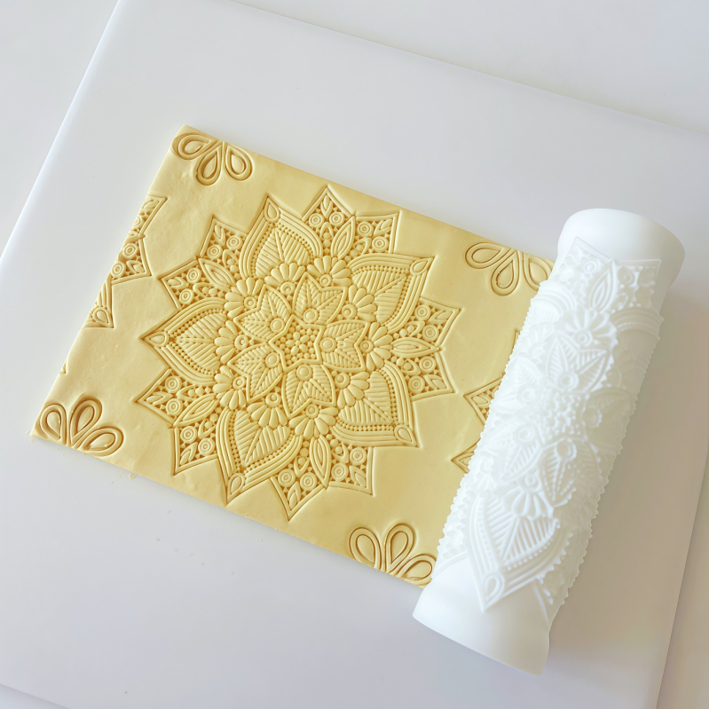 Mandala-textúrájú polimer gyurma tekercs, rendkívül precíz relief, DIY fülbevaló eszköz, modell WLZ073A
