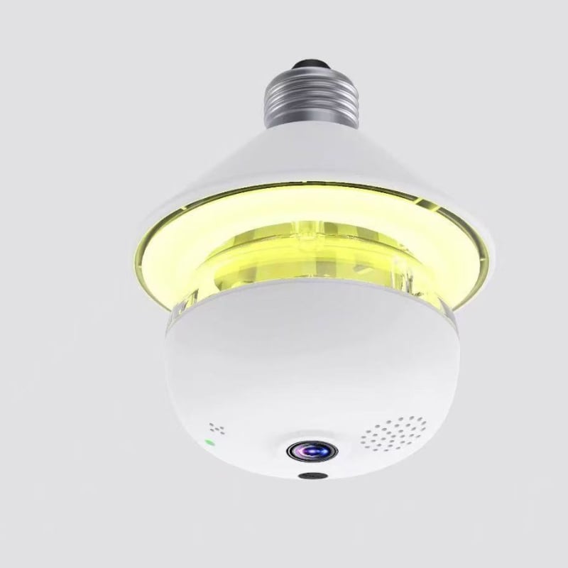 Cameră panoramică E27 bec, fără fir, rotire 360°, vizualizare noaptea, cameră de securitate HD
