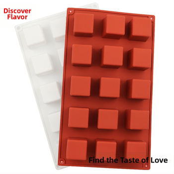 15 rekeszes 3D kocka forma szilikonból DIY mousse tortákhoz és csokoládéhoz