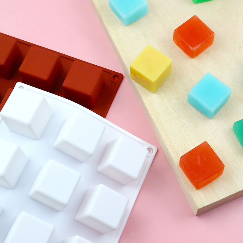 15 rekeszes 3D kocka forma szilikonból DIY mousse tortákhoz és csokoládéhoz