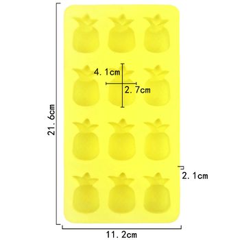Formă de silicon pentru prăjituri, cu 12 cavitați în formă de ananas, pentru coacere și ciocolată, DIY
