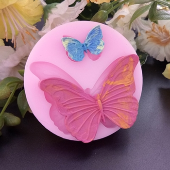 Formă din silicon pentru fondant, în formă de fluture, roz, pentru decorarea prăjiturilor