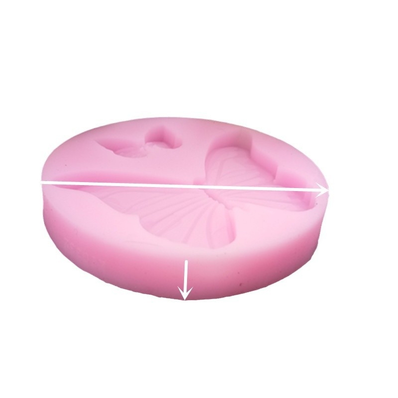 Formă din silicon pentru fondant, în formă de fluture, roz, pentru decorarea prăjiturilor