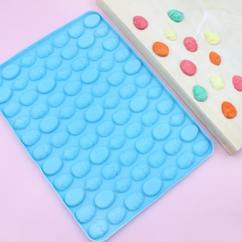 Formă din silicon cu 77 cavități pentru ouă de Paște, pentru biscuiți și ciocolată DIY, matriță de copt dreptunghiulară