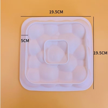 Matriță de silicon 3D alb lăptos – formă de copt în stil franțuzesc pentru mousse și deserturi, lucrată manual