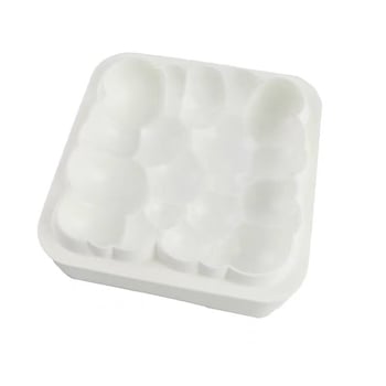 Matriță de silicon 3D alb lăptos – formă de copt în stil franțuzesc pentru mousse și deserturi, lucrată manual