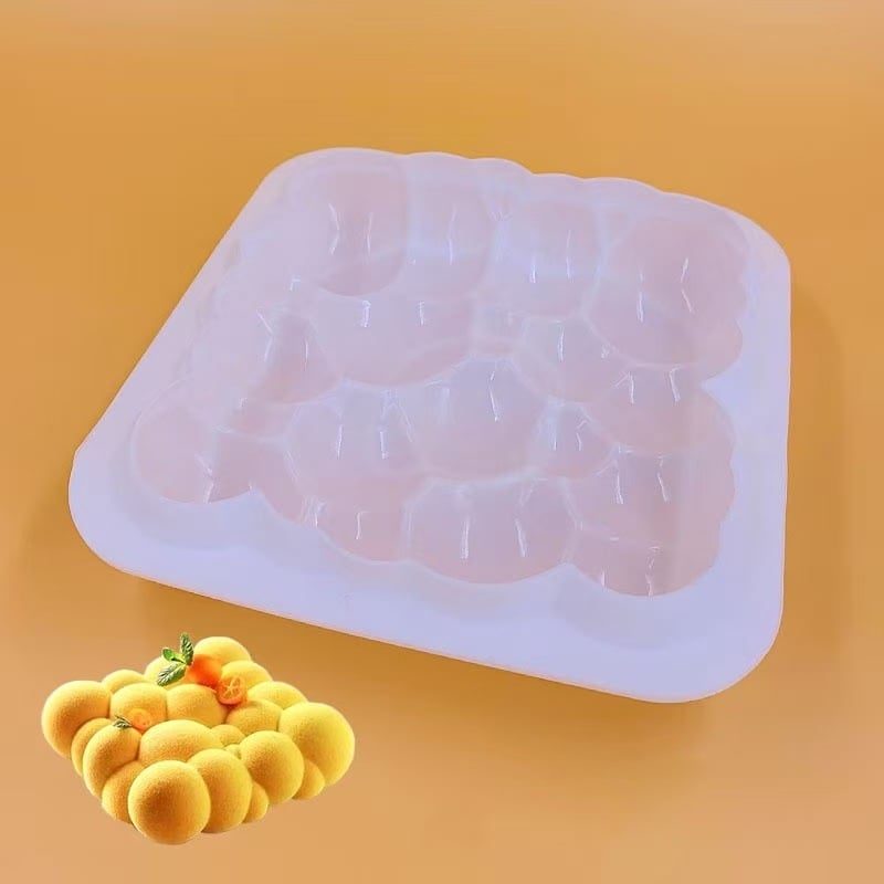Matriță de silicon 3D alb lăptos – formă de copt în stil franțuzesc pentru mousse și deserturi, lucrată manual