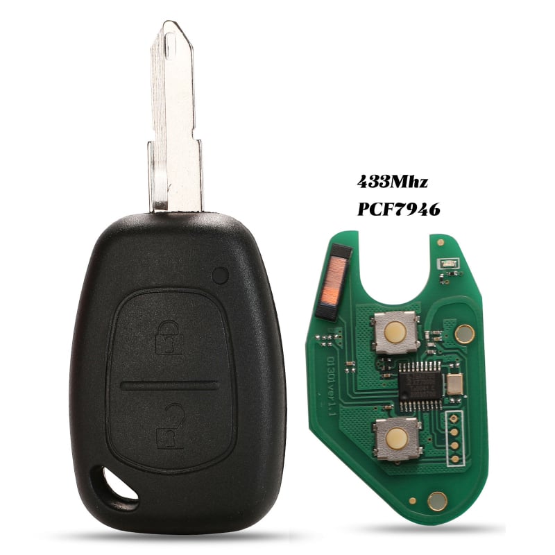 Cheie Renault cu cip ID46 PCF7946, 2 chei, 433 MHz